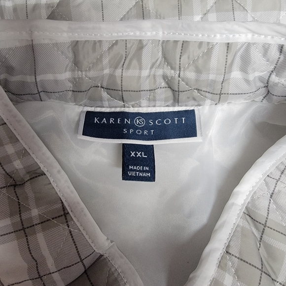 #227 Karen Scott good morning plaid puffer vest size XXL - Picture 6 of 9